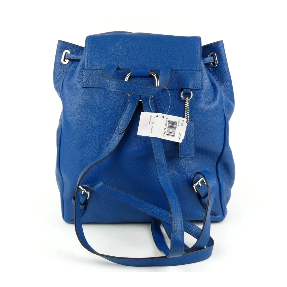 Coach Denim Pebble Leather Turnlock Tie Rucksack 35303